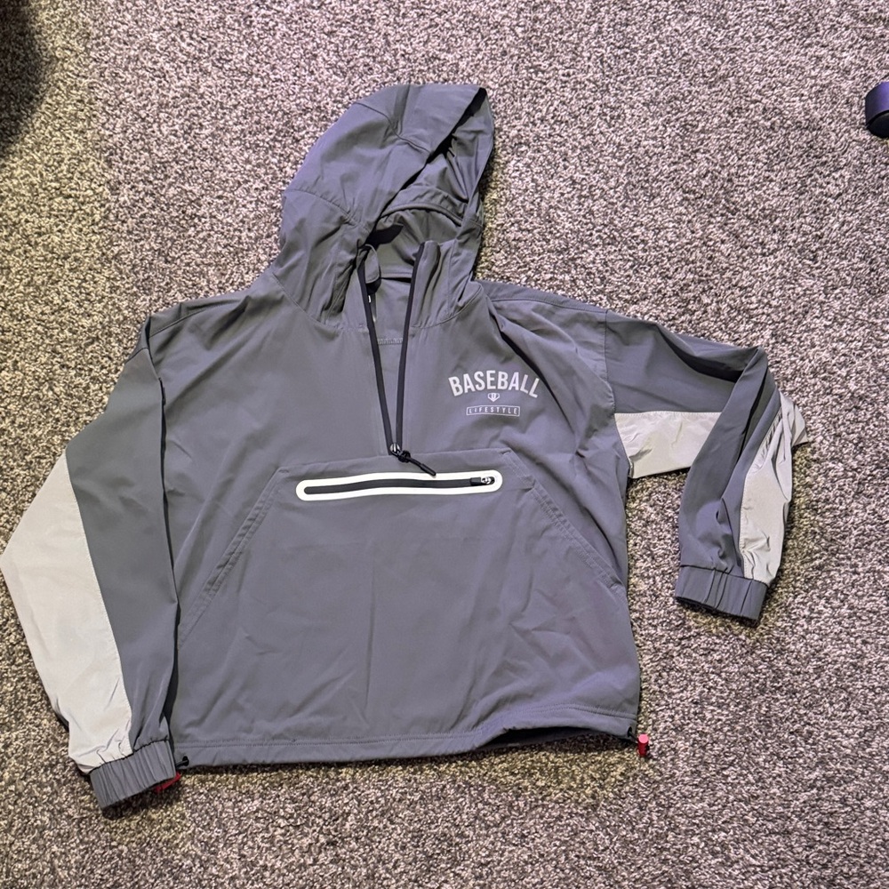 BASEBALL Hooded Pullover Jacket for Kids - Gray